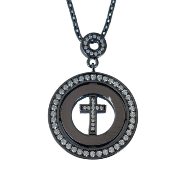 CIRCLE OF FAITH PENDANT BLACKWHITE veradesign.is