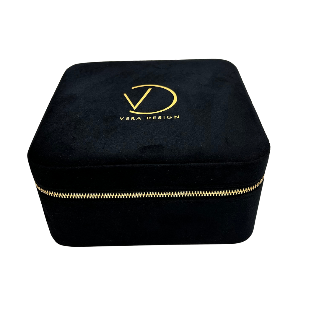 JEWELLERY TRAVEL BOX BLACK VELVET