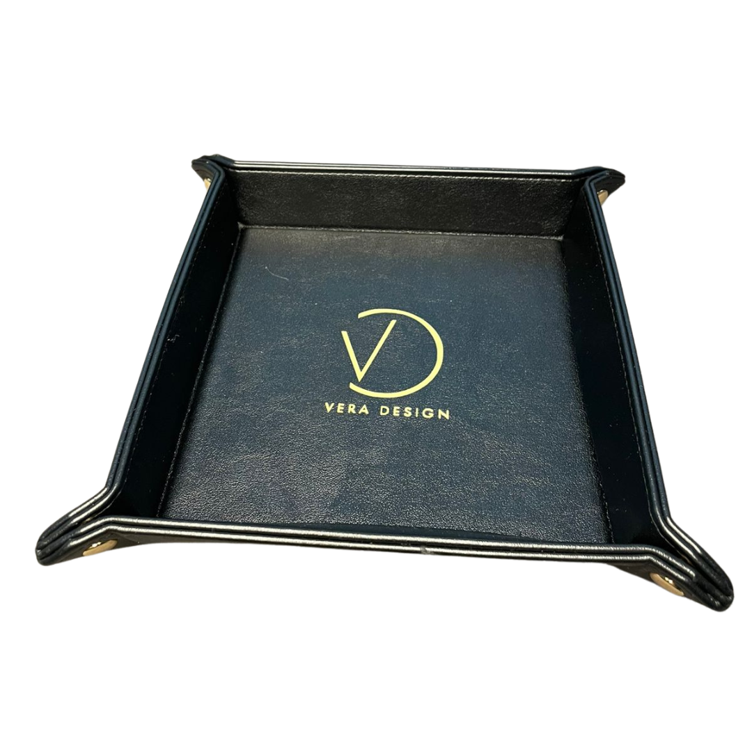 JEWELLERY TRAY BLACK FUX LEATHER