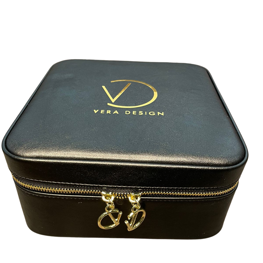 JEWELLERY BOX BLACK FUX LEATHER