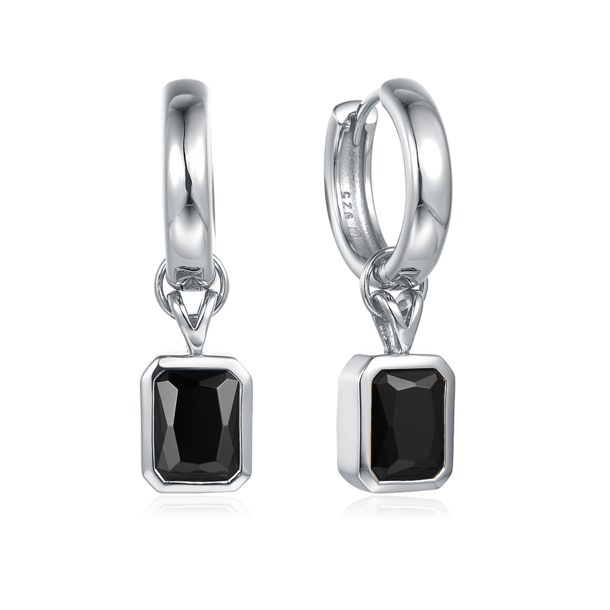 FATHER EARRINGS SILVER-BLACK