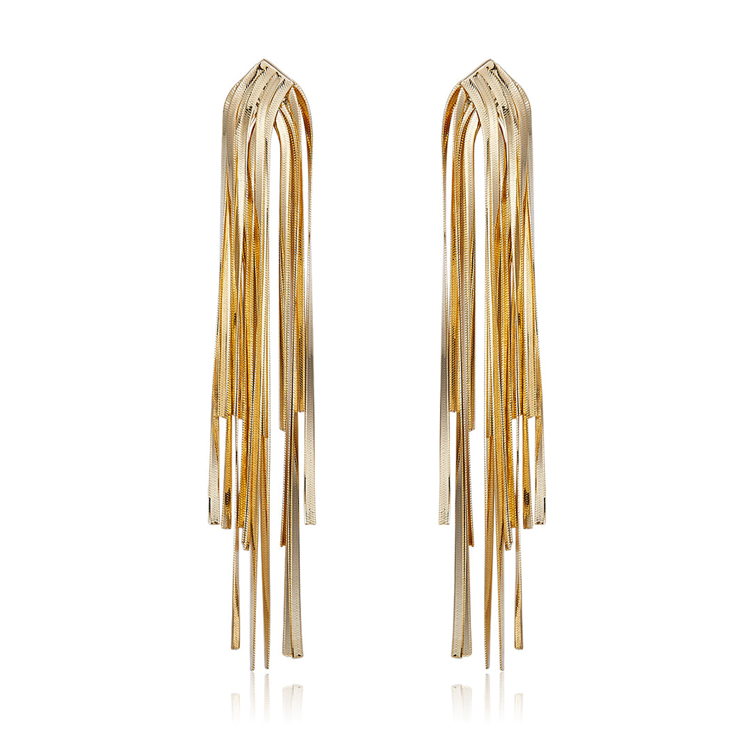 SNAKE TASSEL EARRINGS GOLD