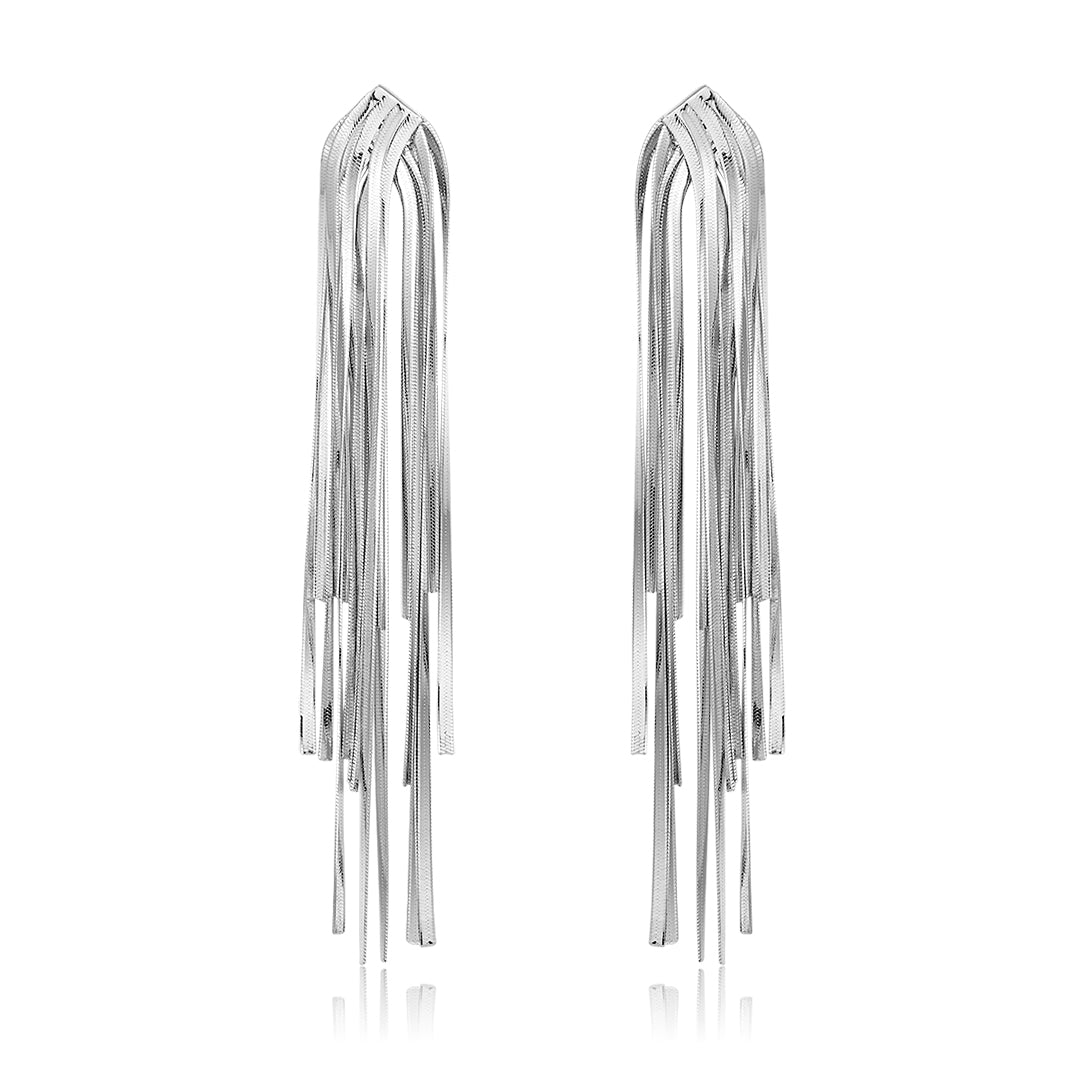 SNAKE TASSEL EARRINGS SILVER