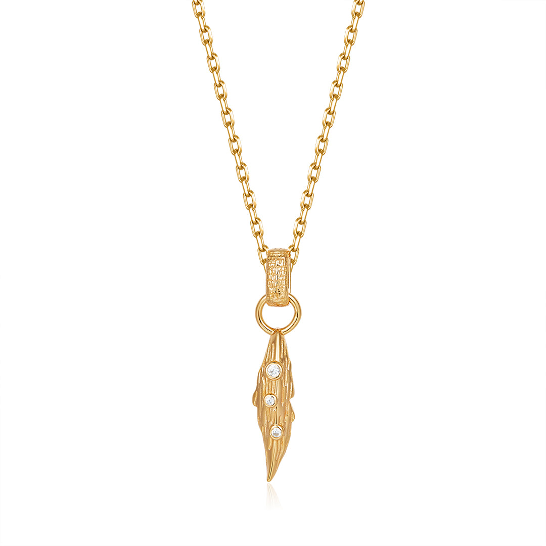 Hálsmen Fjöður - gull - íslensk skartgripahönnun 