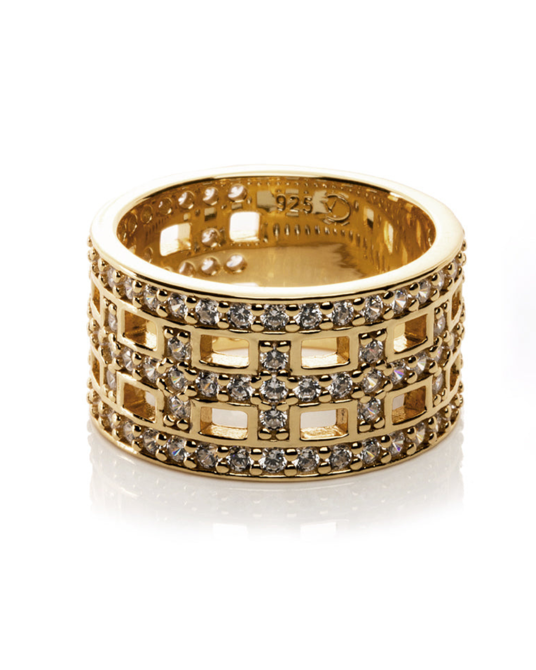 8 CROSS RING GOLD-WHITE