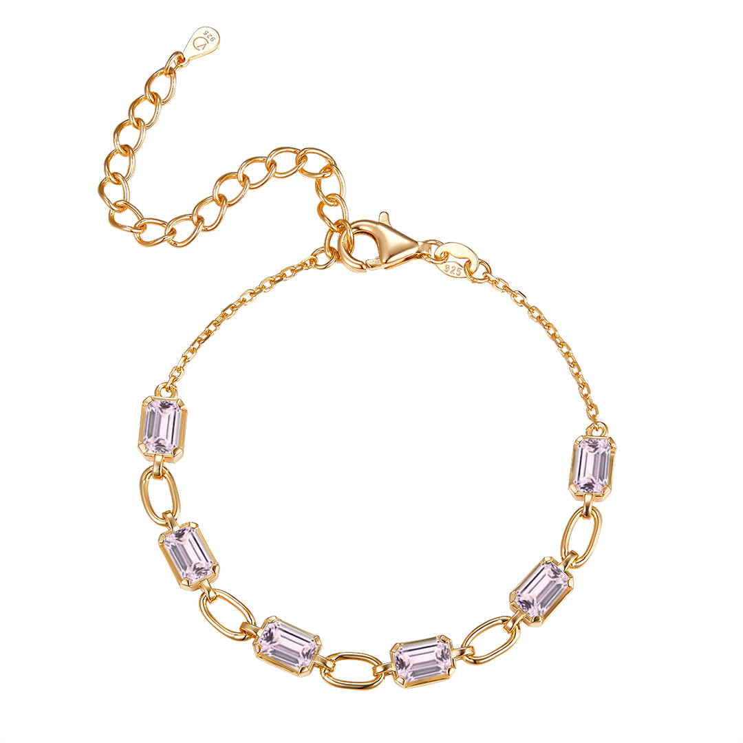 vera design armband Crystal - gull - bleikt - íslensk skartgripahönnun 