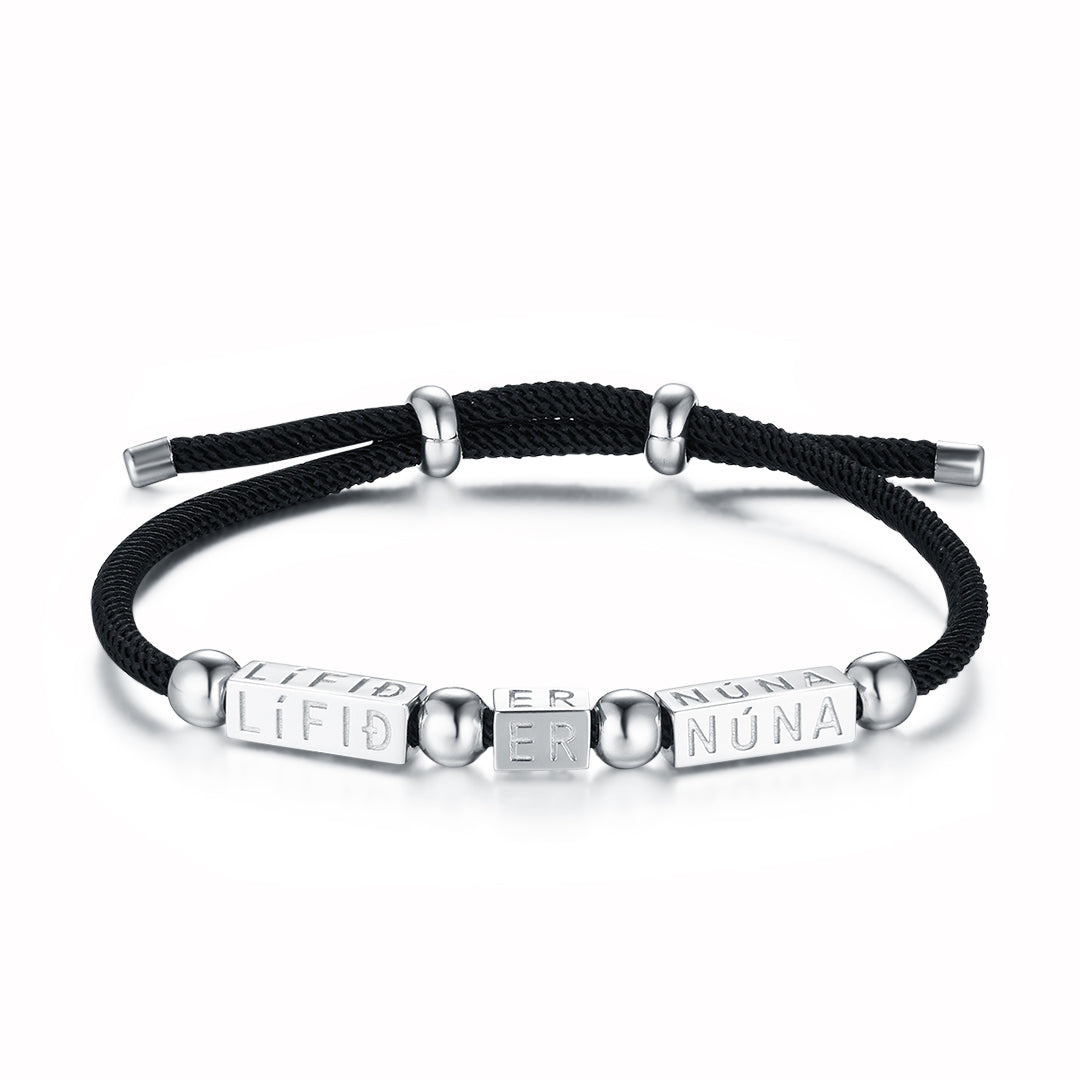 KRAFTUR FOR LIFE BRACELET SILVER-BLACK