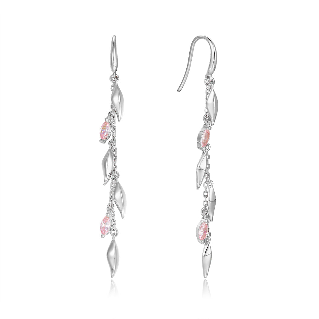 vera design Eyrnalokkar Cape Grande - silfur - bleikt - íslensk skartgripahönnun 