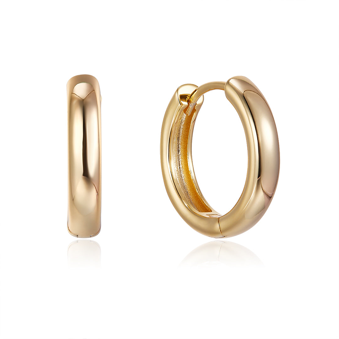 HOOP OVAL EARRINGS GOLD - veradesign.is