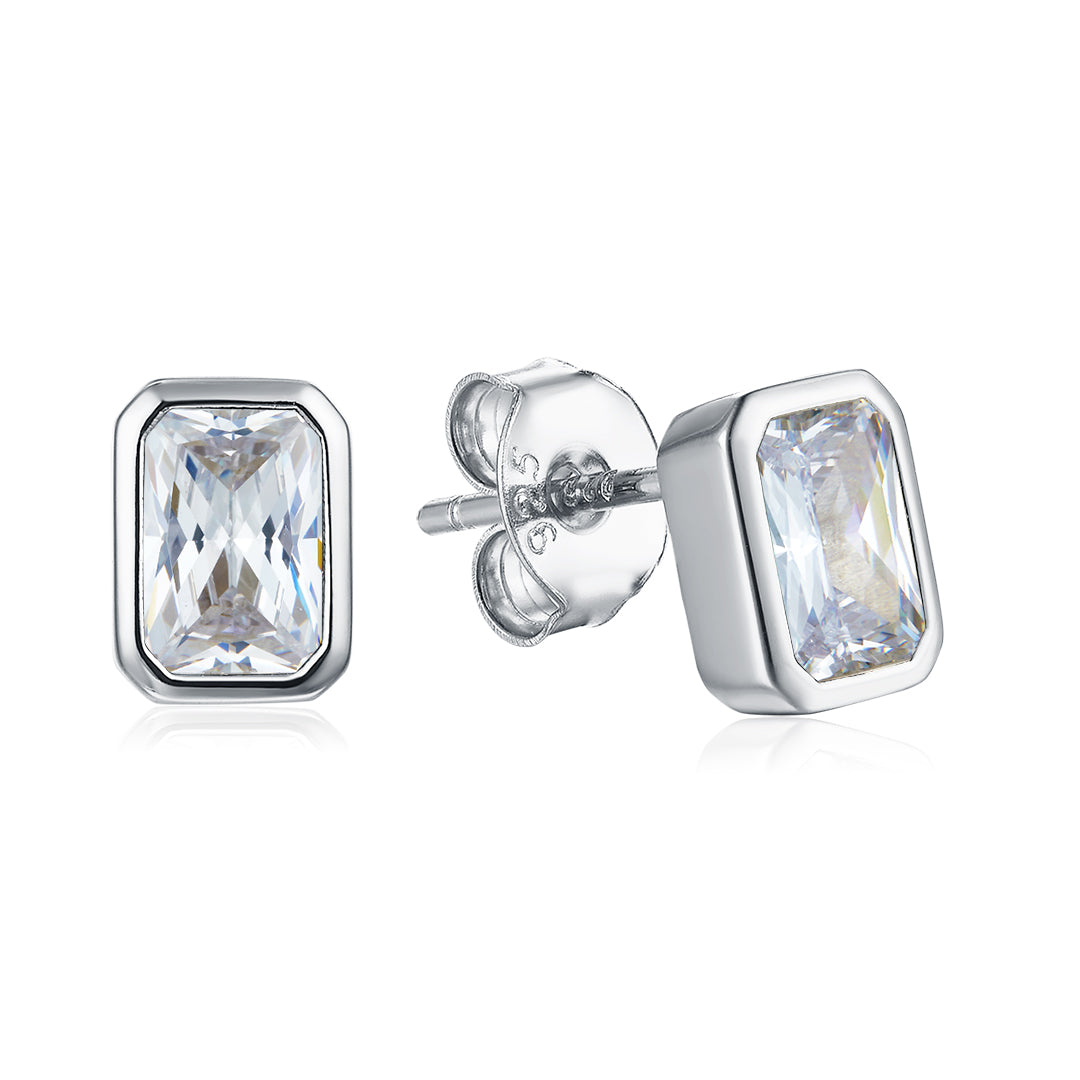 FATHER STUD EARRINGS SILVER-WHITE