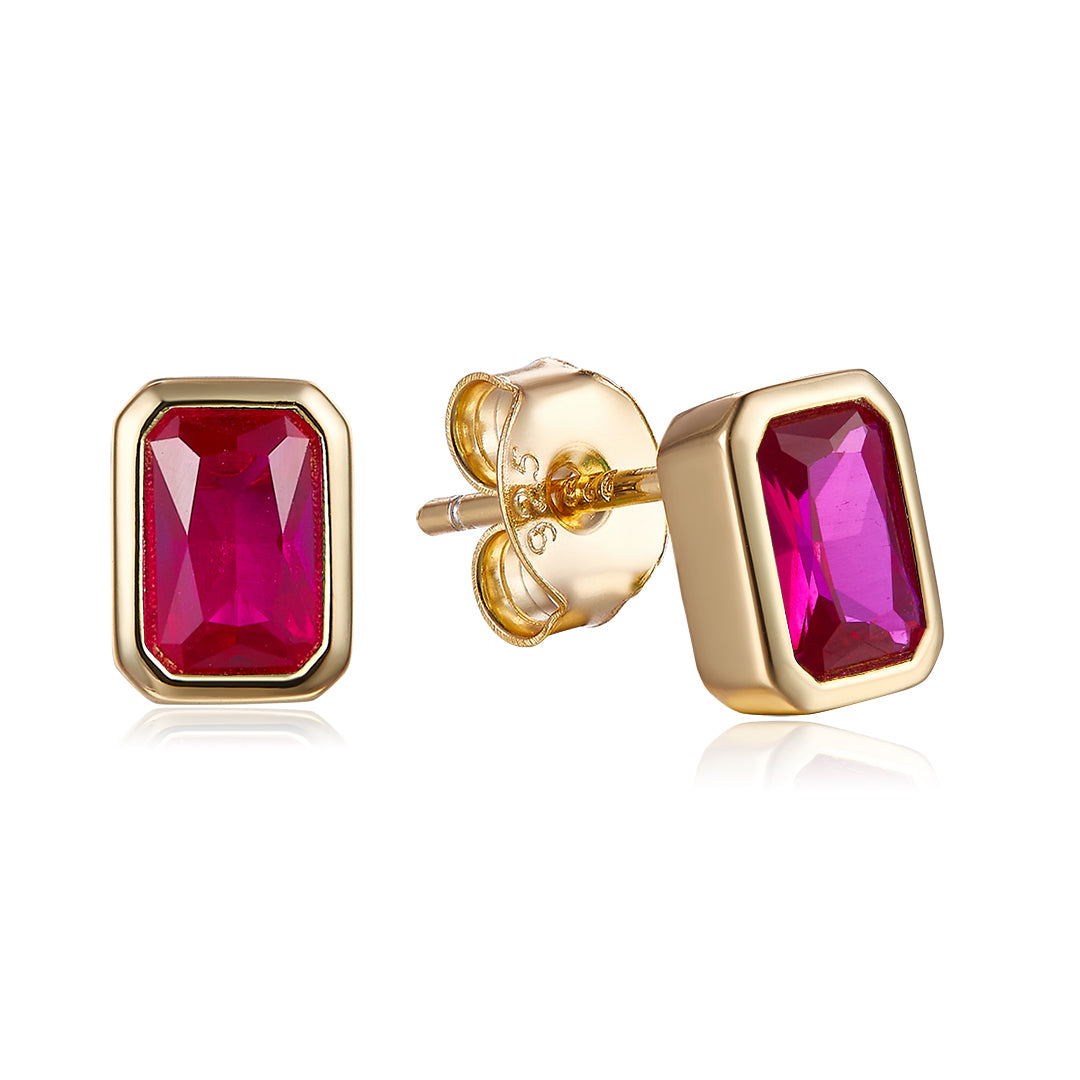 FATHER STUD EARRINGS GOLD-RED