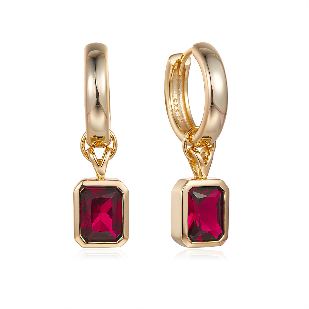 FATHER EARRINGS GOLD-RED