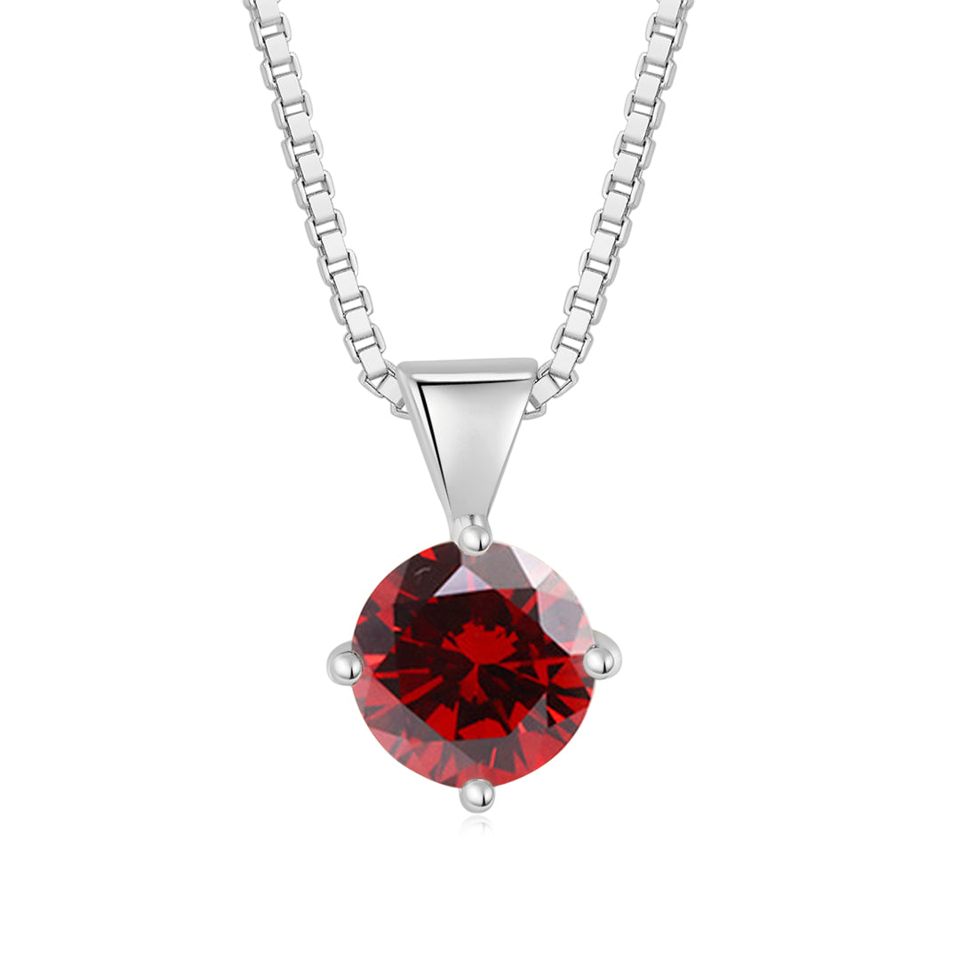 STUD PENDANT SILVER RED