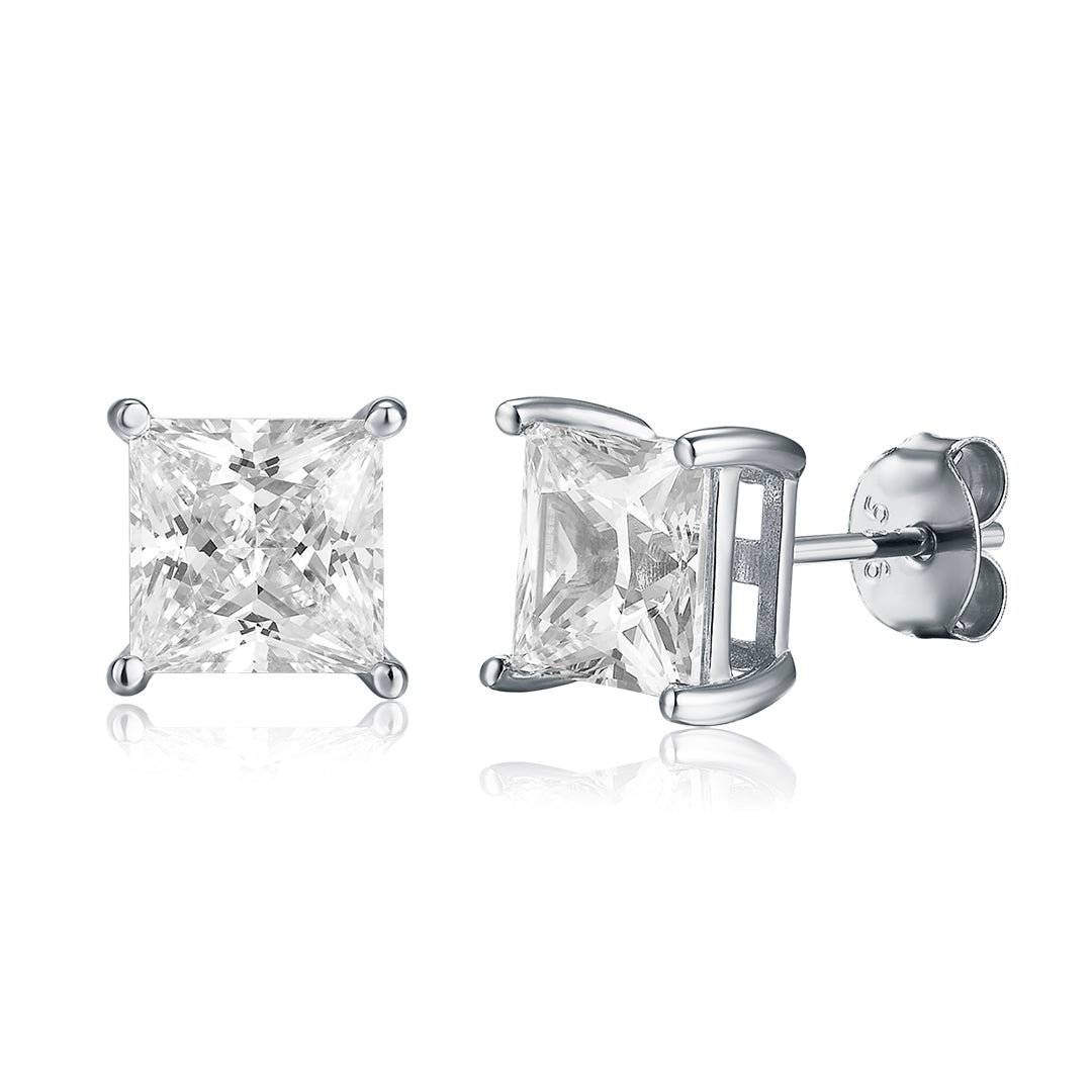 Stud lokkar með veglegum 7mm sirkon stein

925 sterling sifur með rhodium&amp;nbsp;