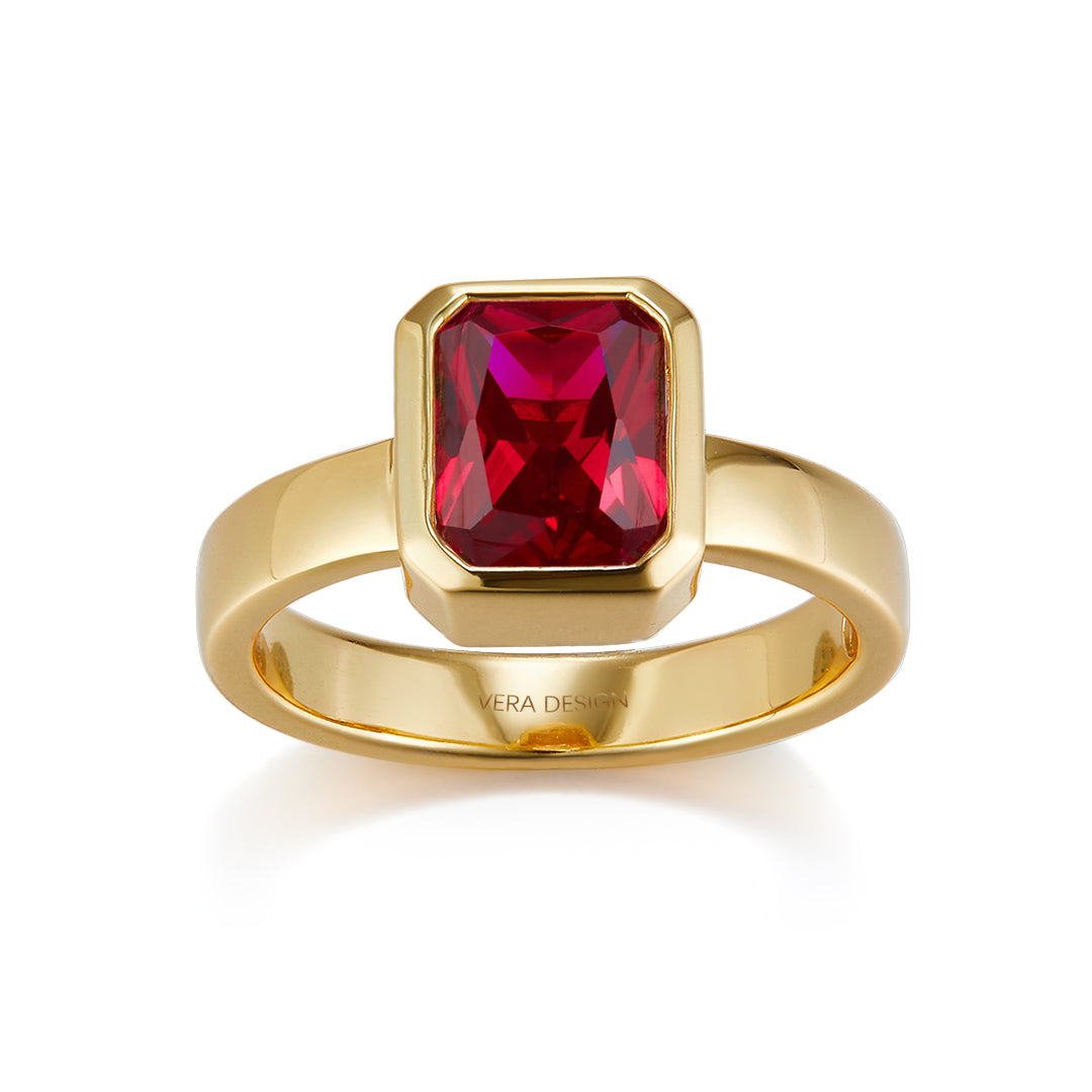 FATHER MIDI RING GOLD-RED