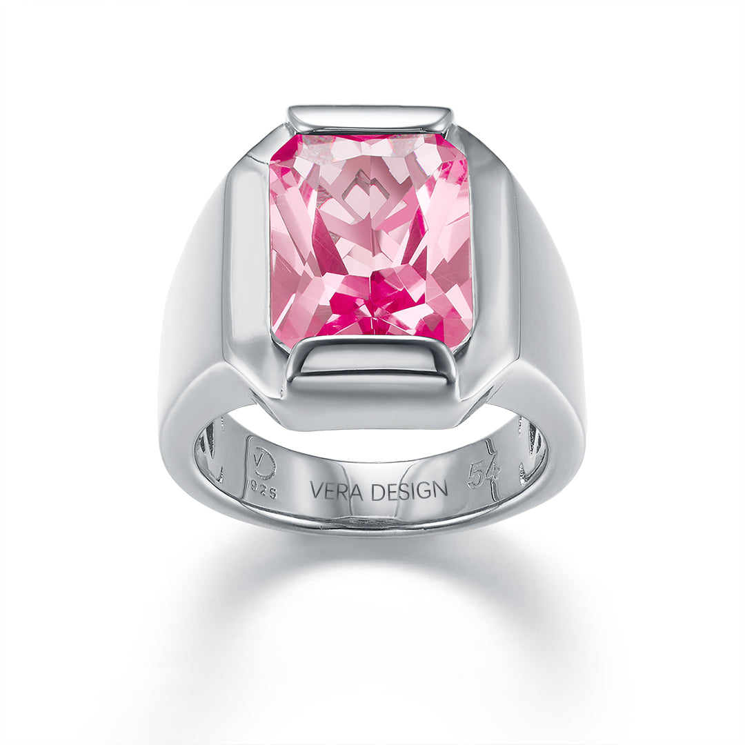 FATHER RING SILVER-PINK