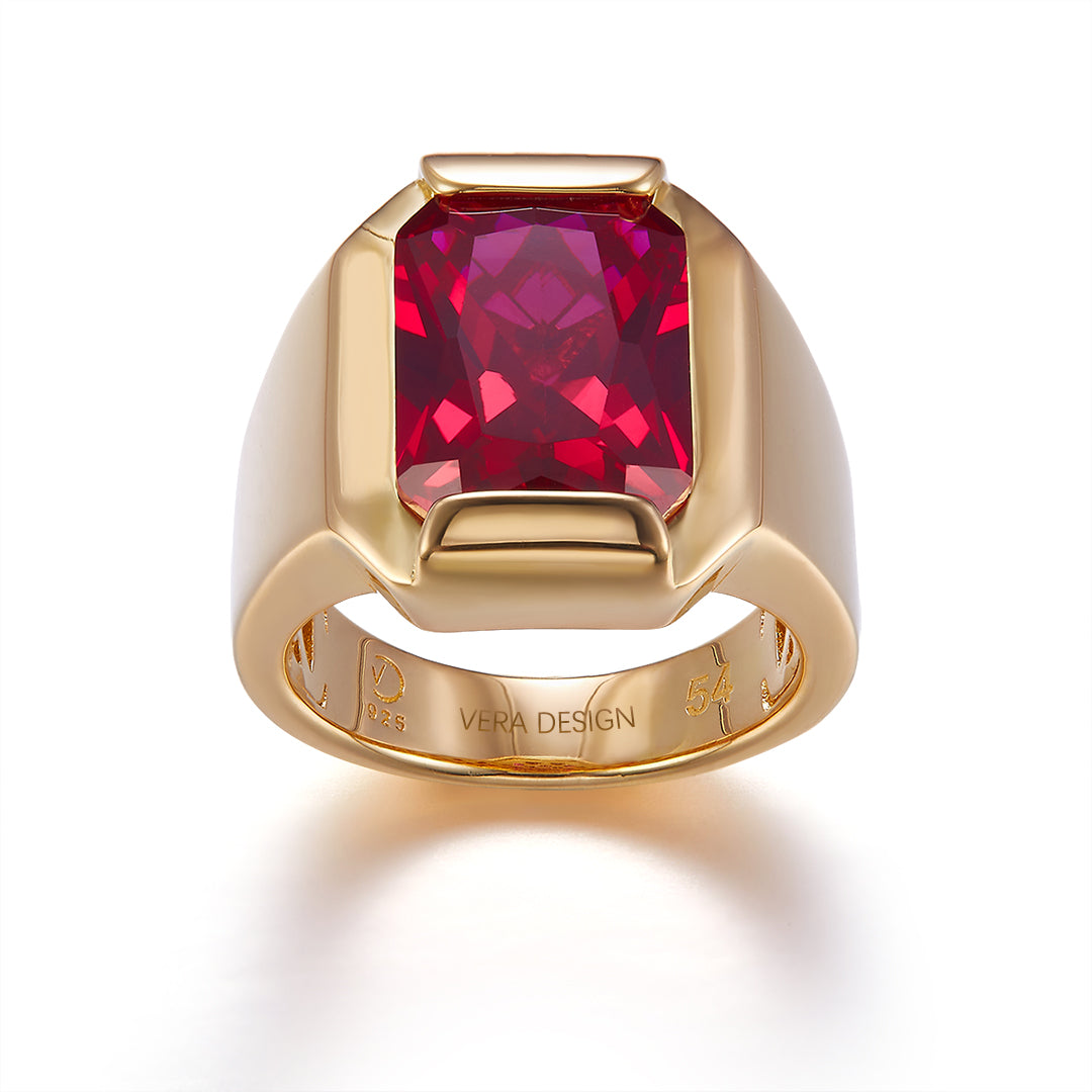 FATHER RING GOLD-RED