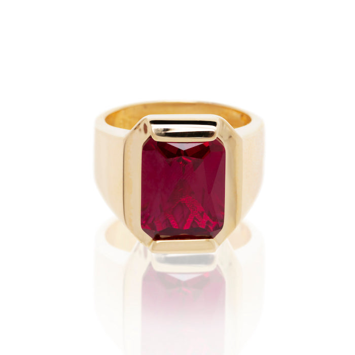 FATHER RING GOLD-RED