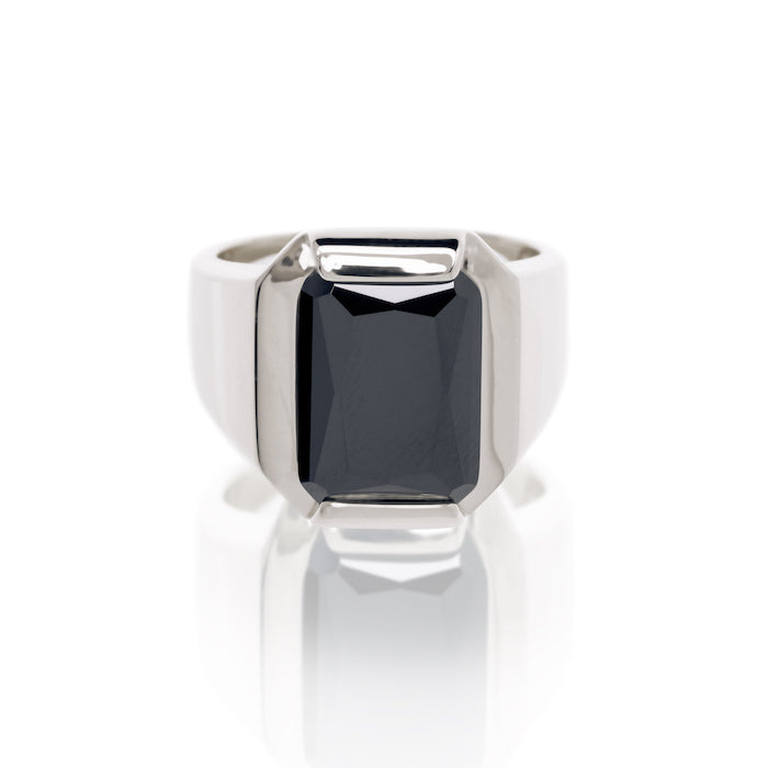 FATHER RING SILVER-BLACK
