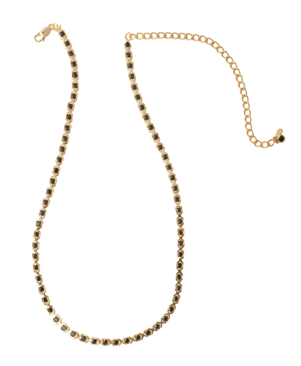 XO NECKLACE GOLD-BLACK