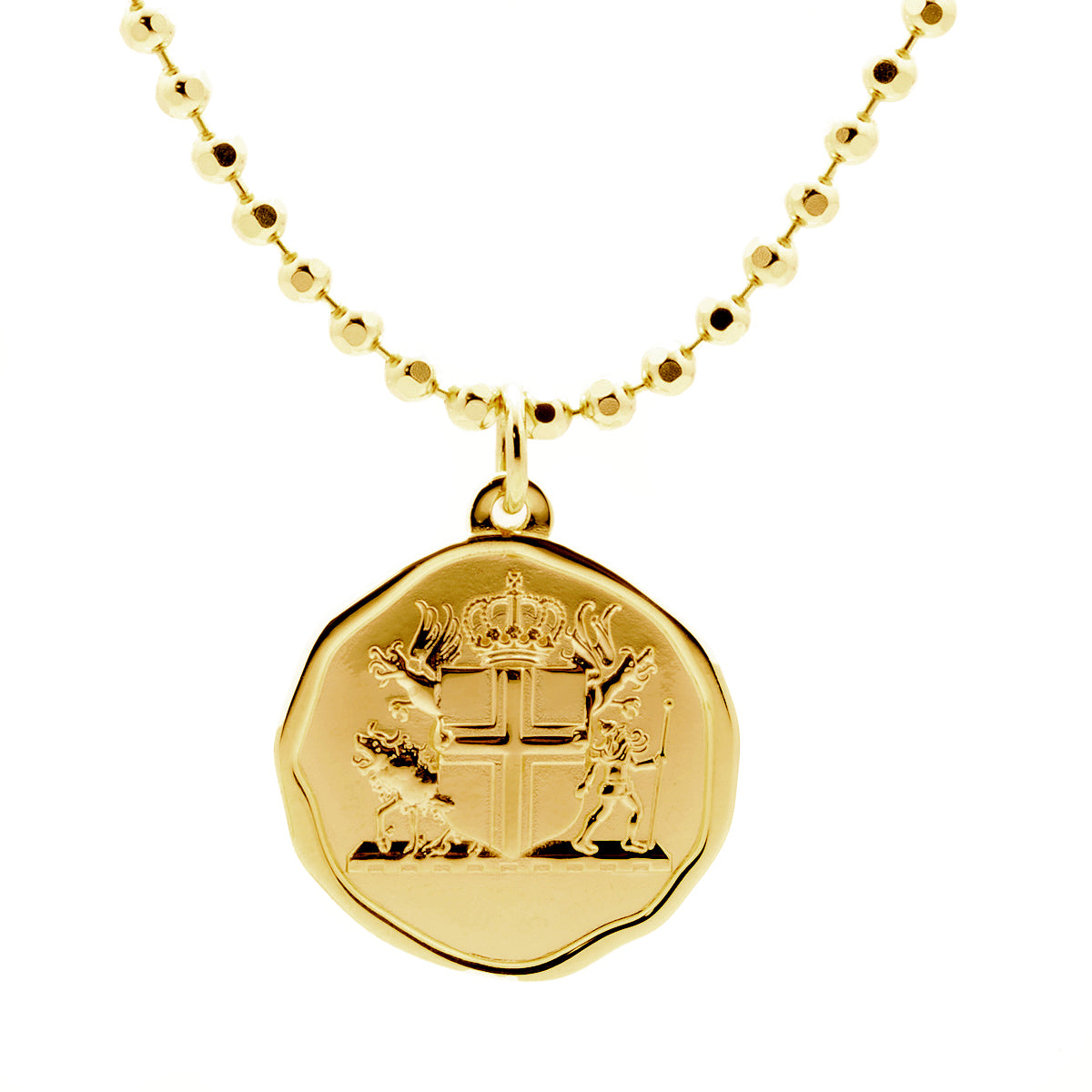 ICELAND COAT OF ARMS PENDANT GOLD